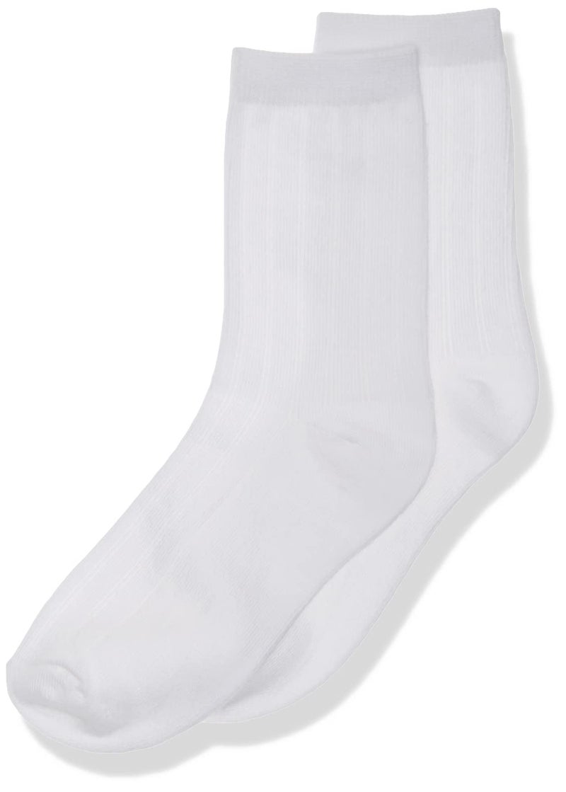 Jefferies Socks Big Boys' Rib Crew Socks 3 Pair Pack, White, Medium - Image 1